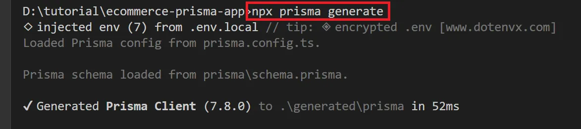 Prisma generate Prisma generate