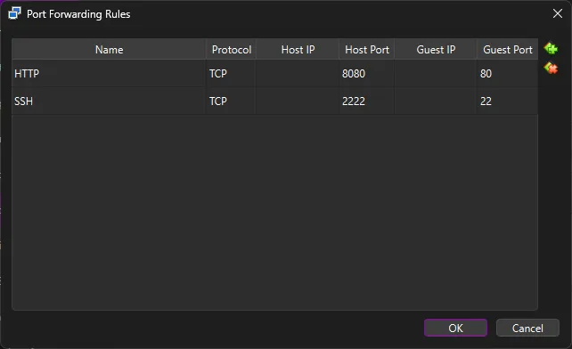 Port Forwarding Settings