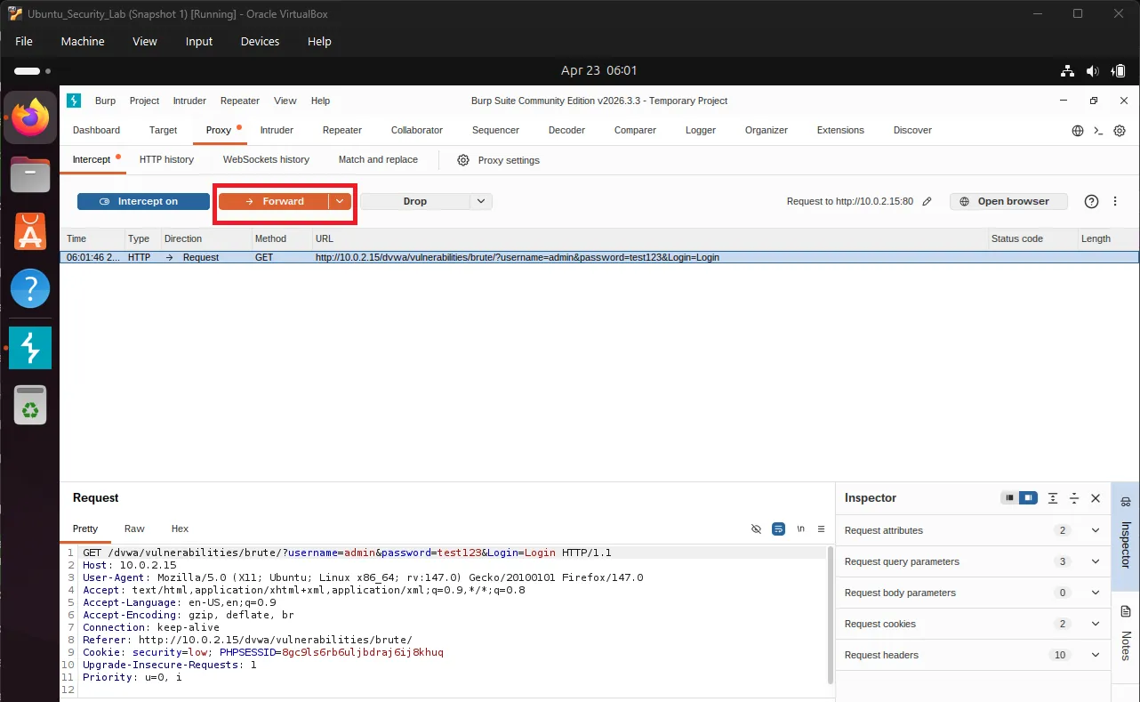 Burp Suite Intercept Forward Action Burp Forward Action