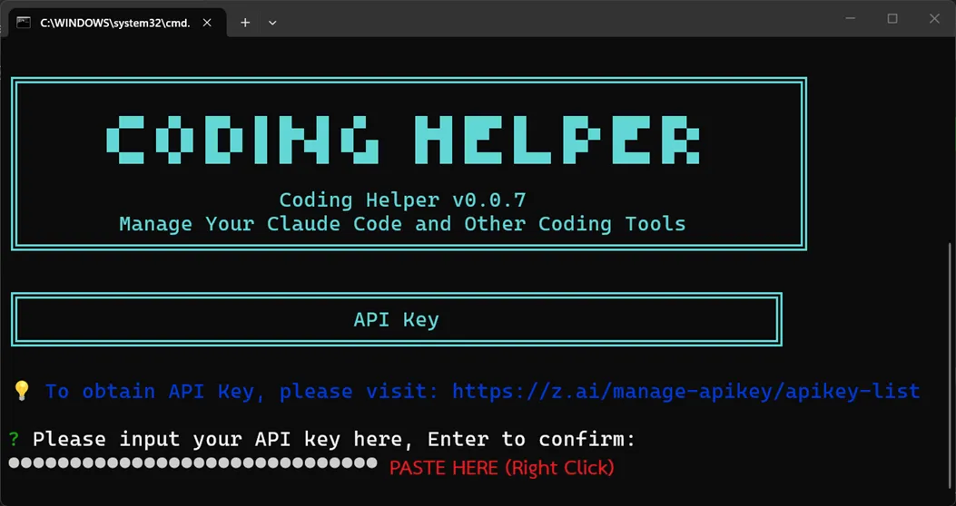 Claude Code paste API Key Claude Code paste API Key