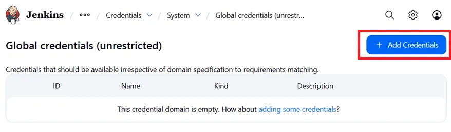 สร้าง Credentials สร้าง Credentials
