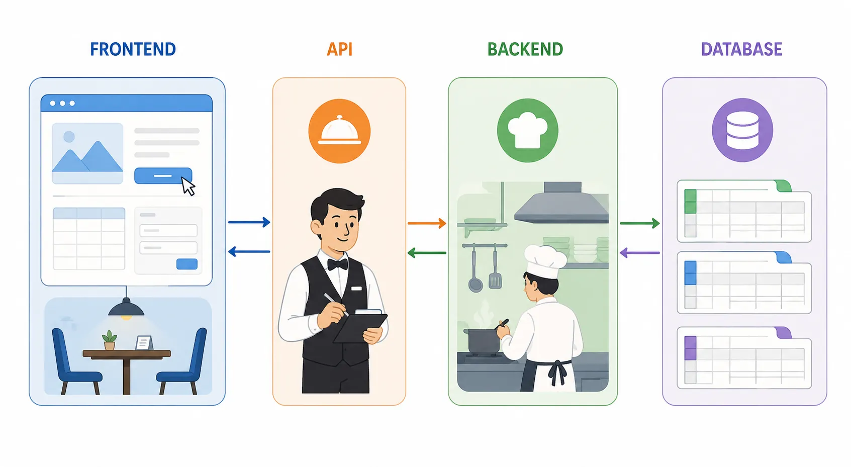 Full-Stack เปรียบเสมือนร้านอาหาร เปรียบเทียบเว็บแอปกับร้านอาหาร