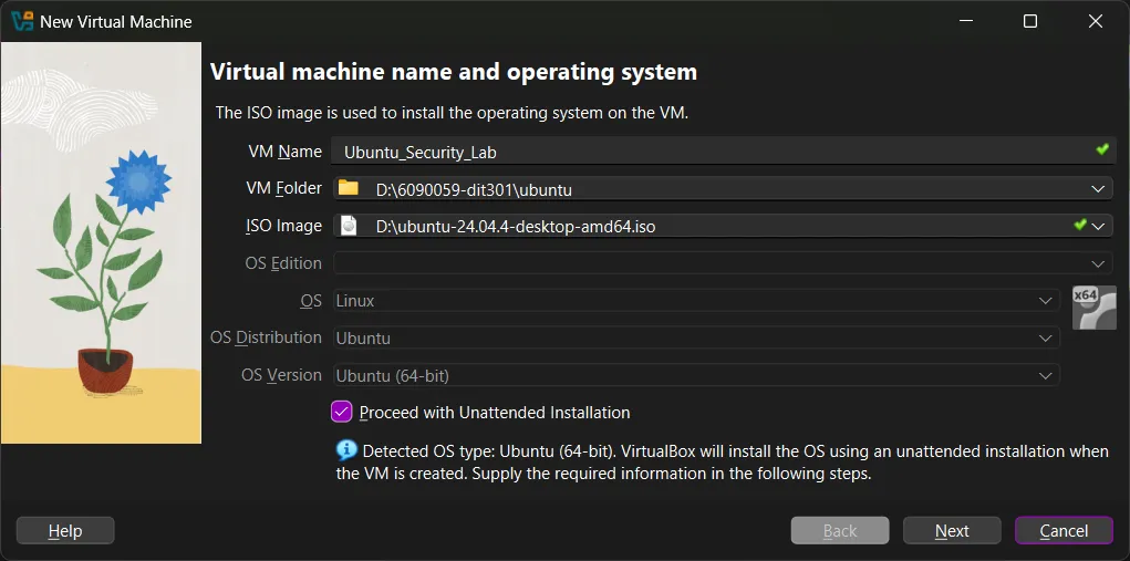 Virtual Machine Name and OS Settings VM Name and OS Settings